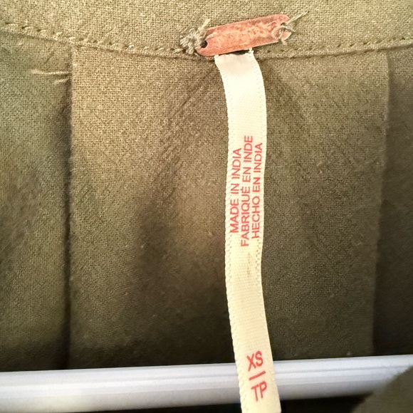 FREE PEOPLE Women’s Olive Green Utility Shirt Button-Up Dress XS Cotton - Picture 2 of 8